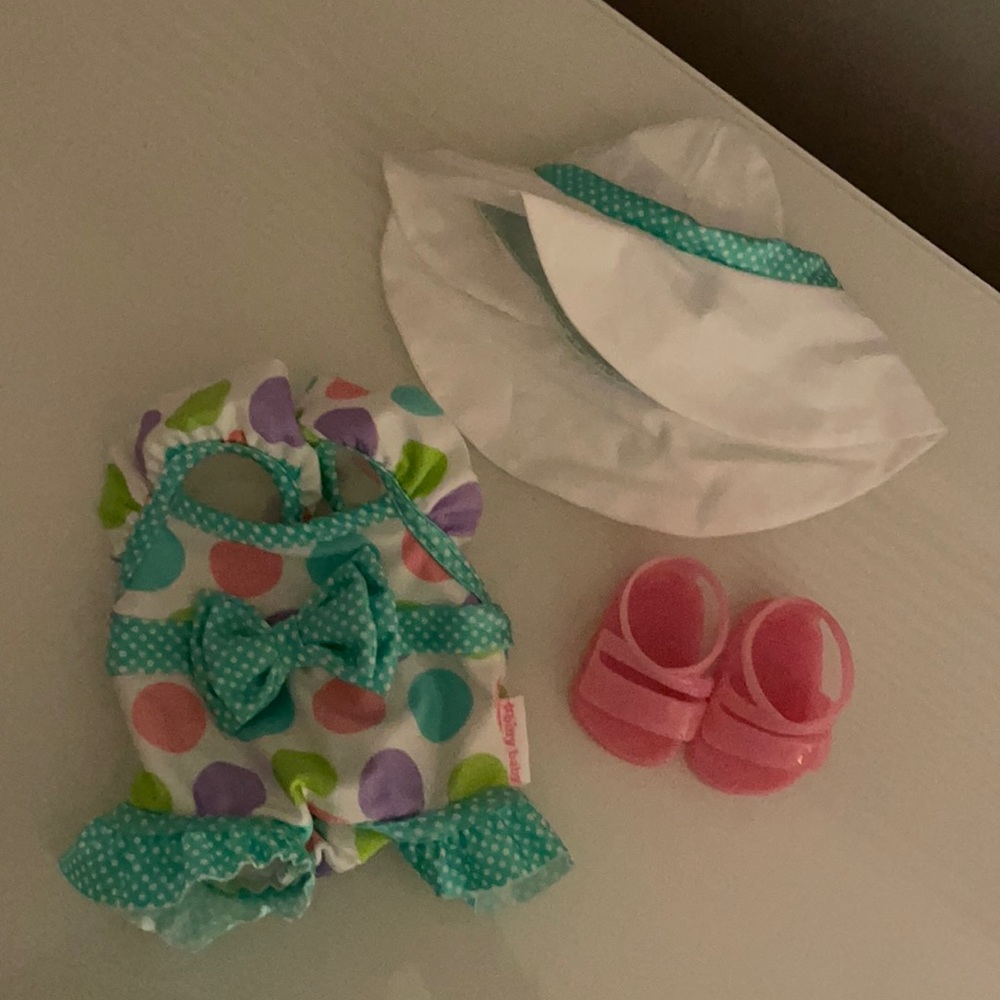 Darling dots bitty baby American girl doll bathing suit set